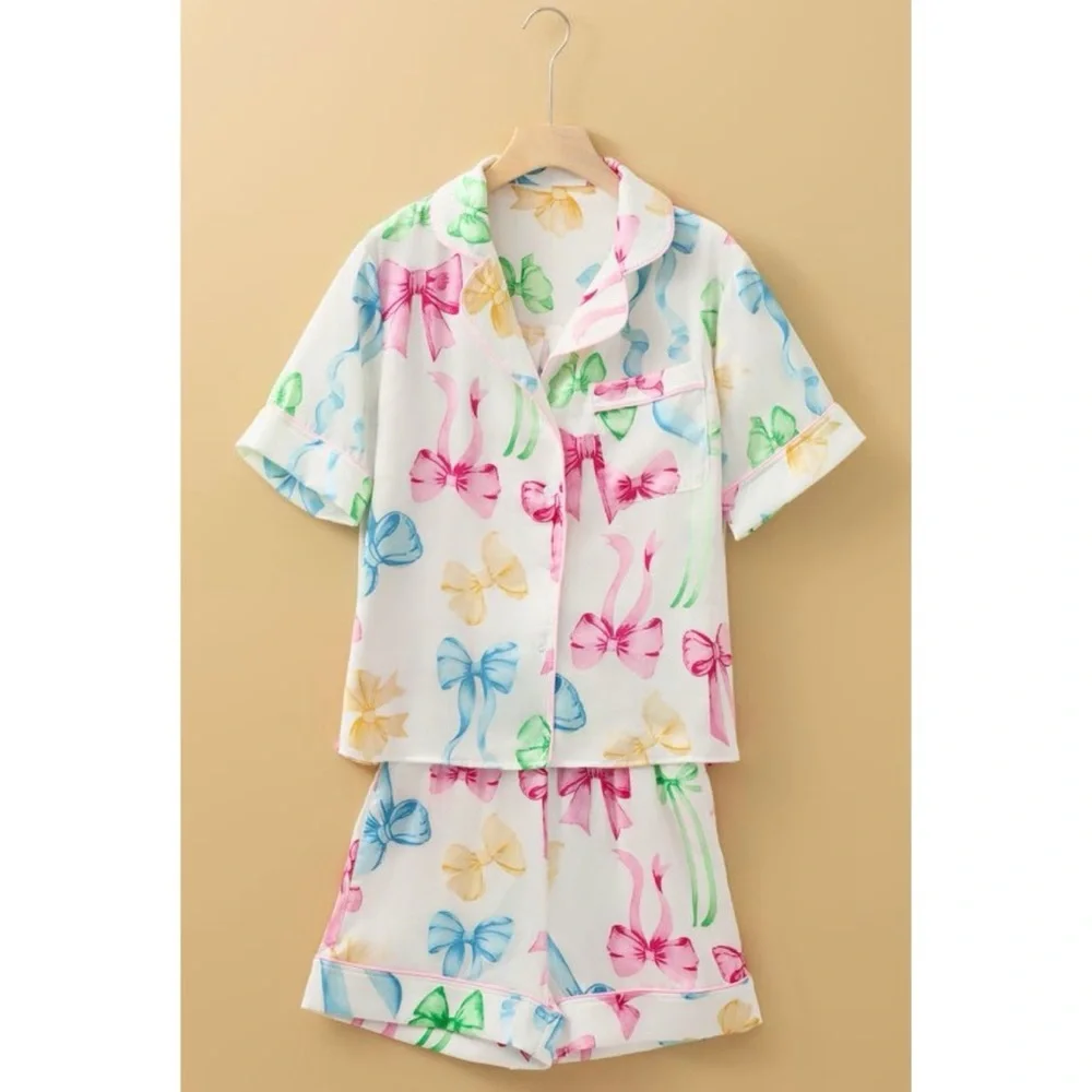 Colorful Bow Pj Set